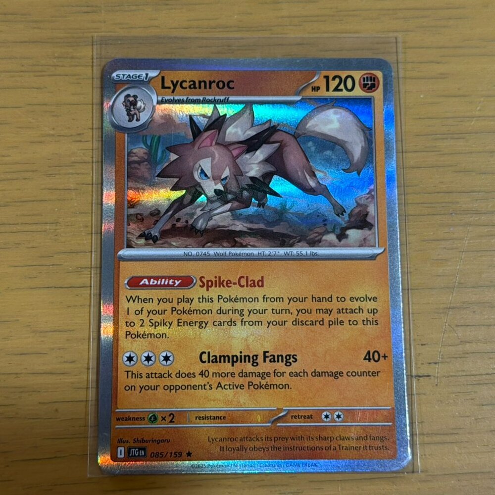 Pokémon Lycanroc Card - 085/159 - SV09: Journey Together (JTG) - Brand New